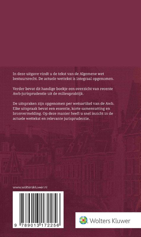 Achterkant van Tekstuitgave Algemene wet bestuursrecht 2023