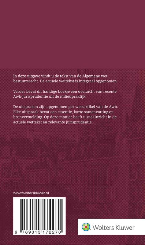Achterkant van Tekstuitgave Algemene wet bestuursrecht 2023-2024