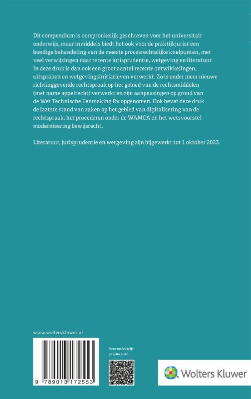 Achterkant van Compendium van het burgerlijk procesrecht