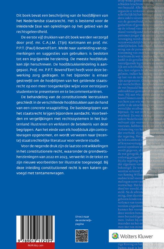 Achterkant van Inleiding constitutioneel recht
