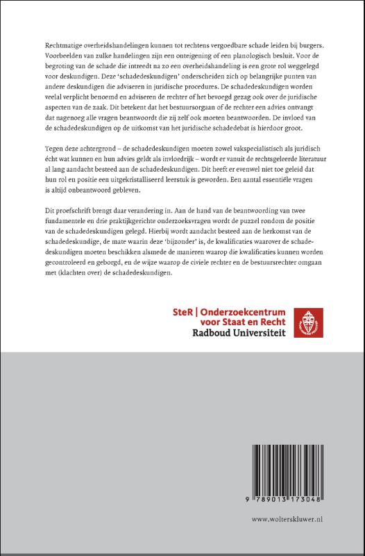 Achterkant van De (bijzondere) positie van onteigenings- en nadeelcompensatiedeskundigen