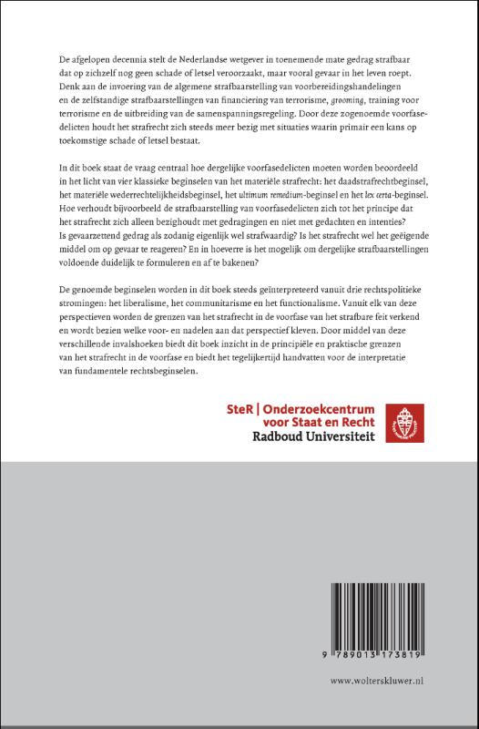 Achterkant van Grenzen van het strafrecht in de voorfase