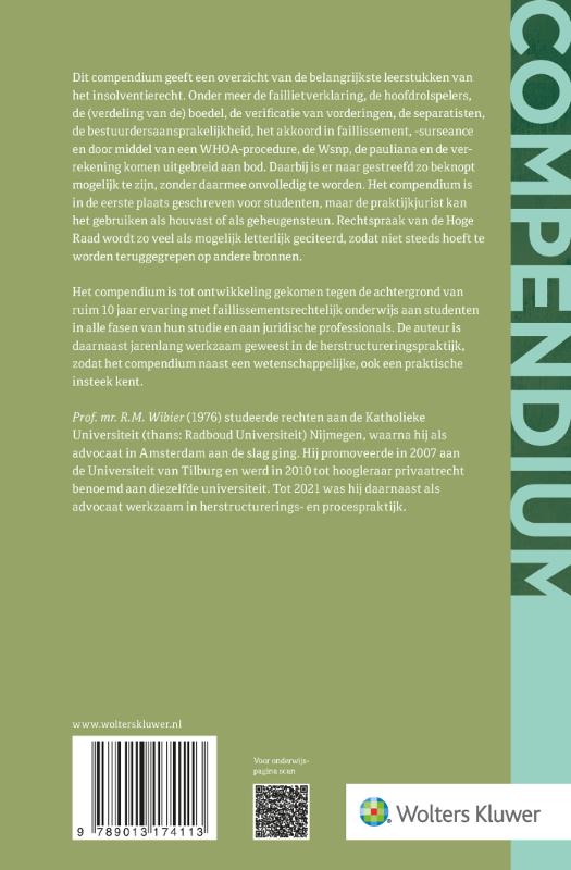 Achterkant van Compendium van het Nederlands insolventierecht