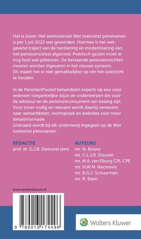 Achterkant van PensioenPocket 2024