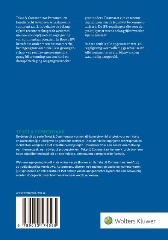 Achterkant van Personen- en Familierecht