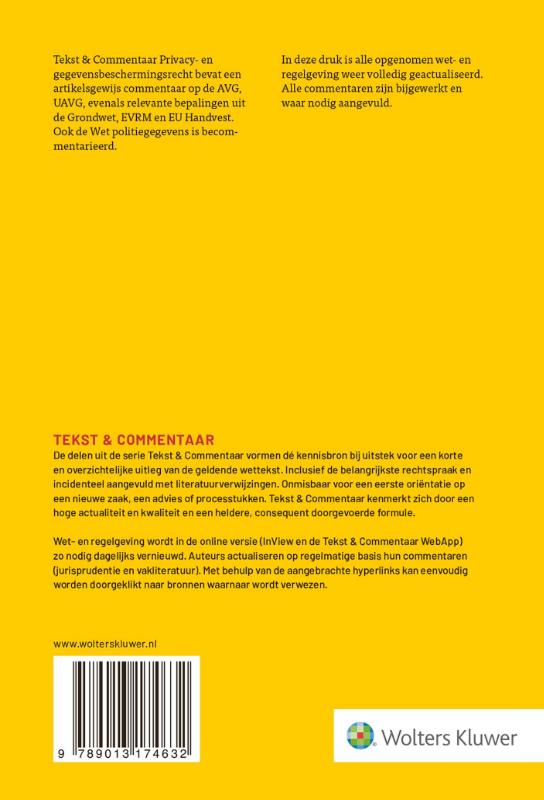 Achterkant van Privacy- en gegevensbeschermingsrecht