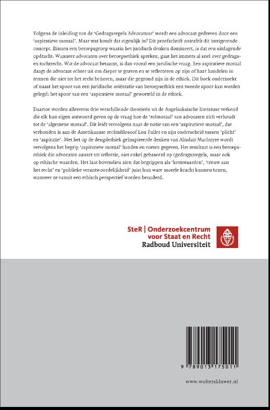 Achterkant van Gedreven door een aspiratieve moraal