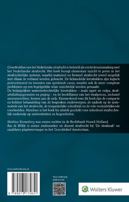Achterkant van Grondtrekken van het Nederlandse strafrecht