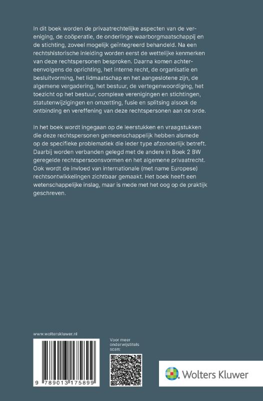 Achterkant van Van vereniging & stichting, coöperatie en onderlinge waarborgmaatschappij