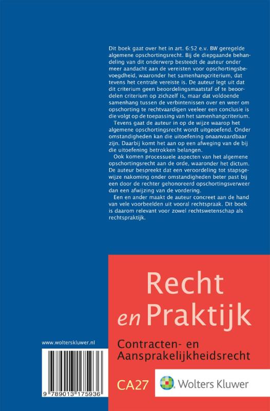 Achterkant van Het algemene opschortingsrecht