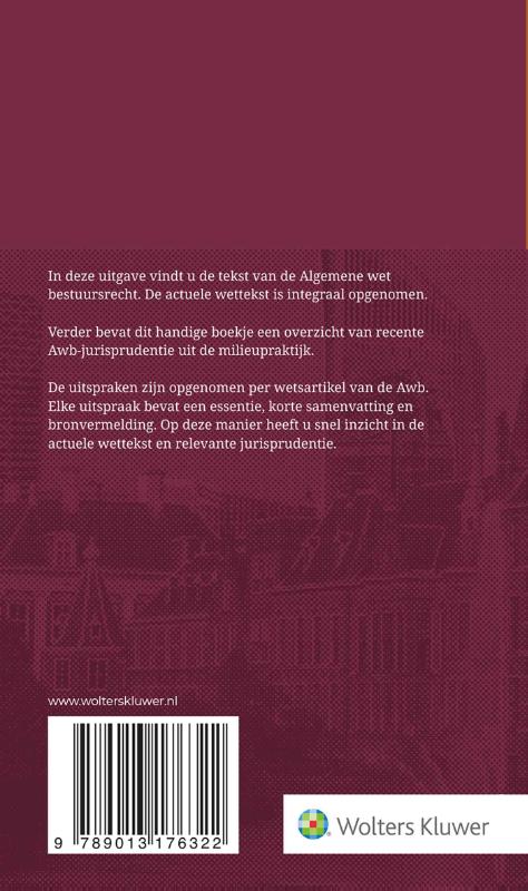 Achterkant van Tekstuitgave Algemene wet bestuursrecht 2024