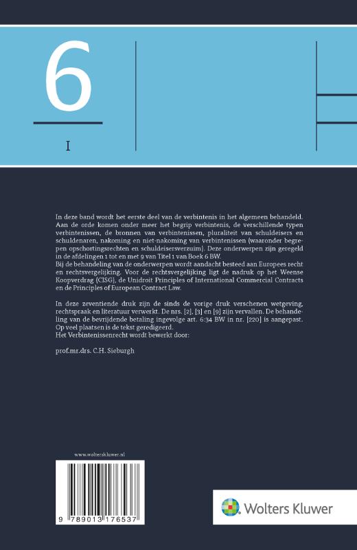 Achterkant van De verbintenis in het algemeen, eerste gedeelte