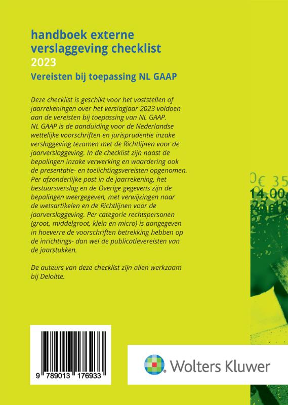 Achterkant van Handboek Externe Verslaggeving Checklist 2023