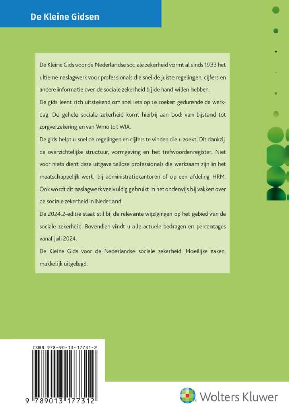 Achterkant van De Kleine Gids voor de Nederlandse sociale zekerheid 2024.2