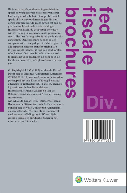 Achterkant van Inleiding in transfer pricing