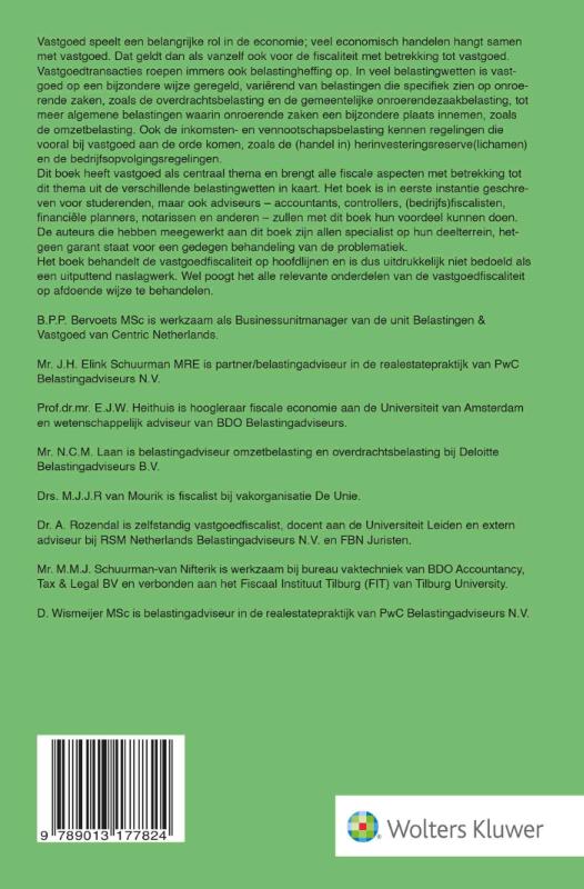 Achterkant van Hoofdzaken Fiscaliteit & Vastgoed