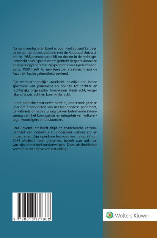 Achterkant van Naleving van integriteitsregels in het parlement en de regering