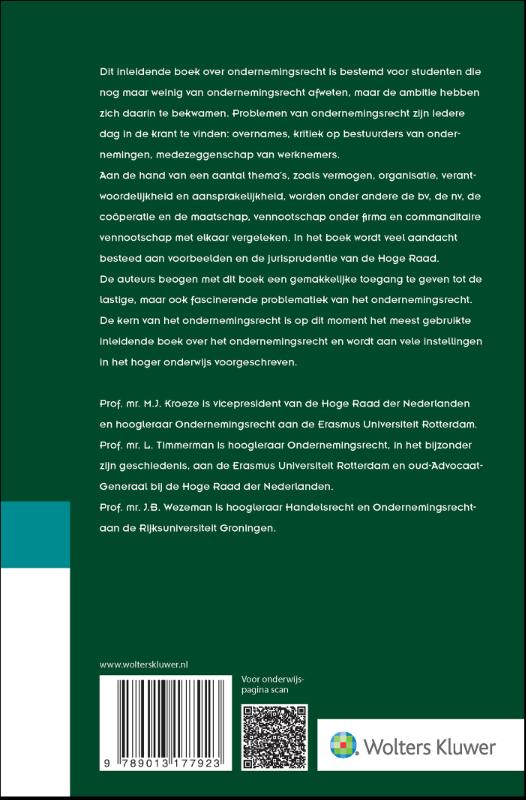 Achterkant van De kern van het ondernemingsrecht