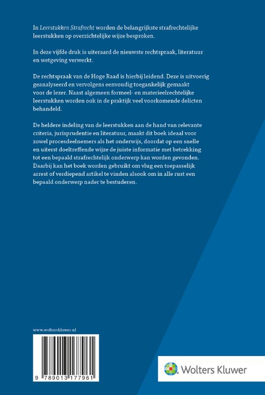 Achterkant van Leerstukken Strafrecht