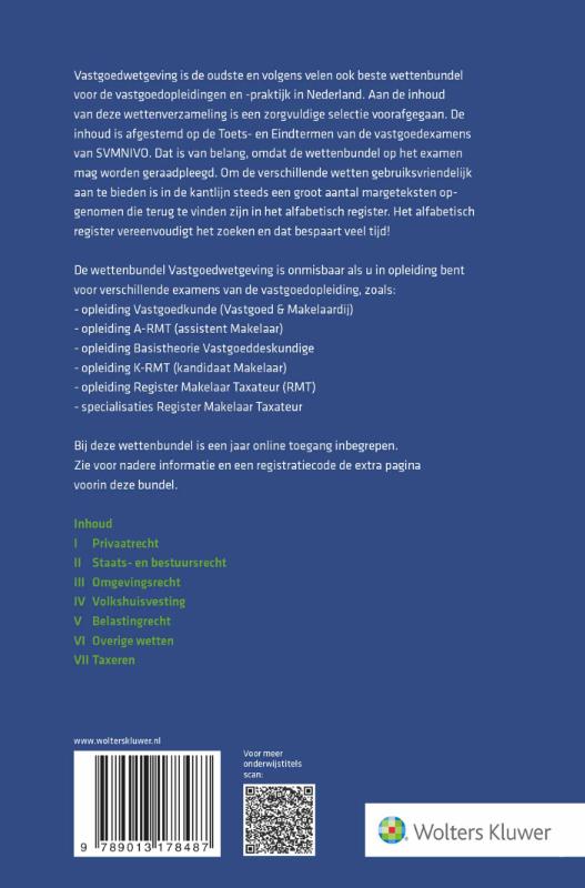 Achterkant van Vastgoedwetgeving 2025-2026