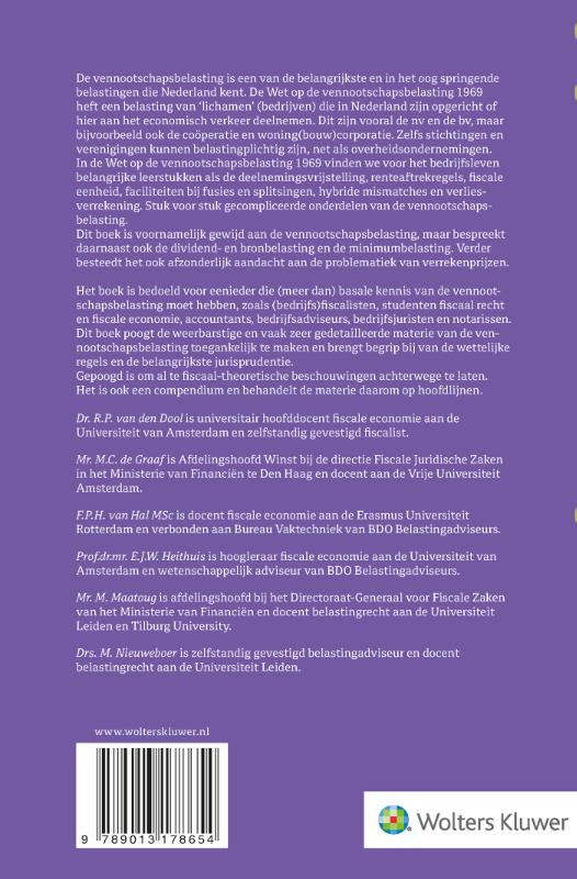 Achterkant van Compendium Vennootschapsbelasting