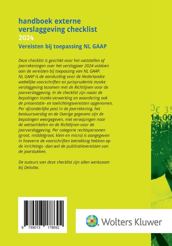 Achterkant van Handboek Externe Verslaggeving Checklist 2024