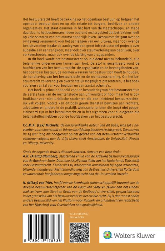 Achterkant van Hoofdzaken van het bestuursrecht