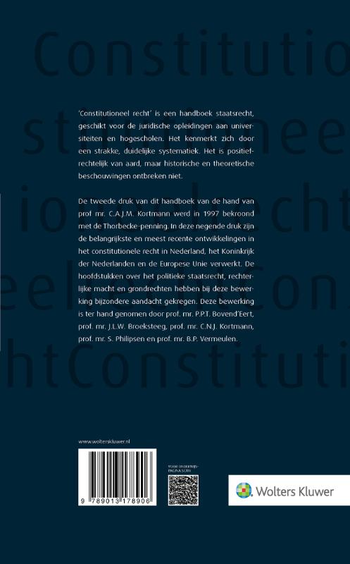 Achterkant van Constitutioneel recht