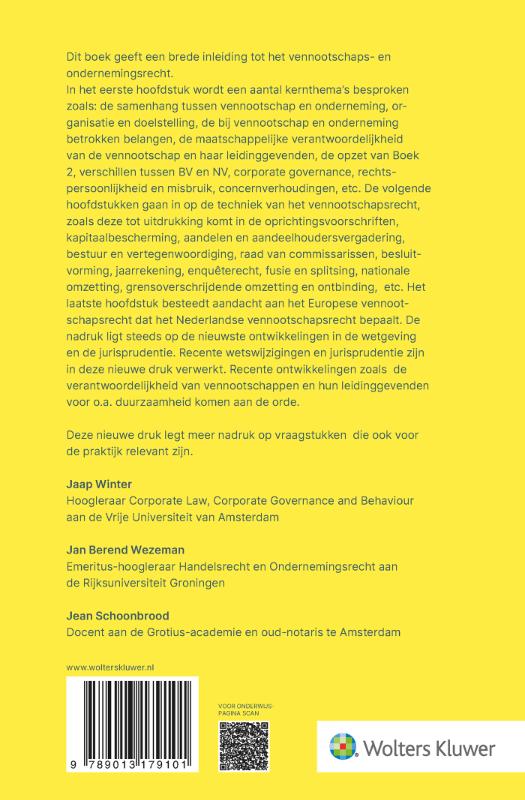 Achterkant van Van de BV en de NV