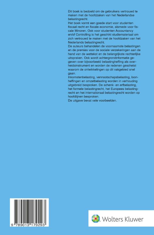 Achterkant van Belastingrecht in hoofdlijnen