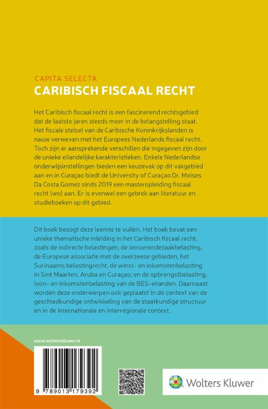 Achterkant van Capita selecta Caribisch fiscaal recht