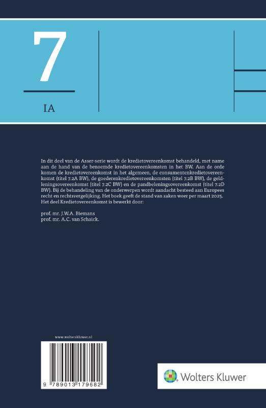 Achterkant van Kredietovereenkomst