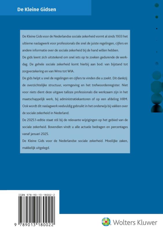 Achterkant van De Kleine Gids voor de Nederlandse sociale zekerheid 2025.1