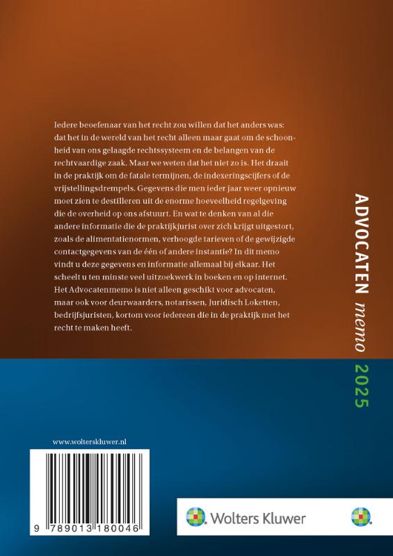 Achterkant van Advocatenmemo 2025
