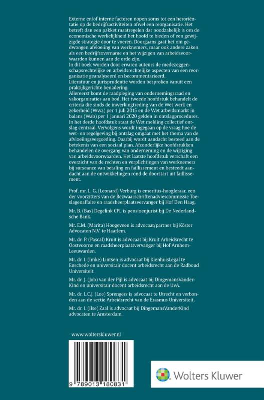 Achterkant van Arbeidsrechtelijke aspecten van reorganisatie