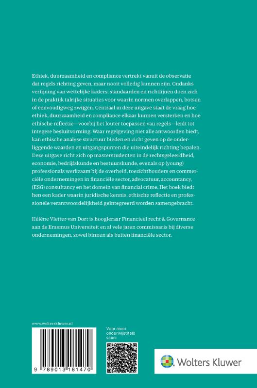 Achterkant van Ethiek, duurzaamheid en compliance