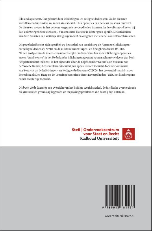 Achterkant van Toezicht op de AIVD en de MIVD