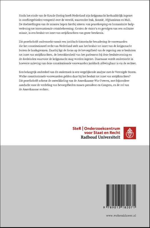 Achterkant van Constitutionele voorwaarden voor de inzet van de krijgsmacht