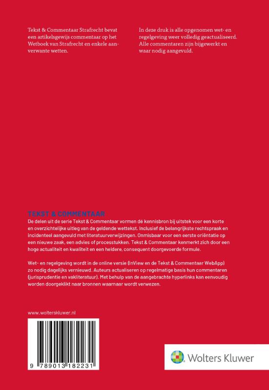 Achterkant van Tekst & Commentaar Strafrecht