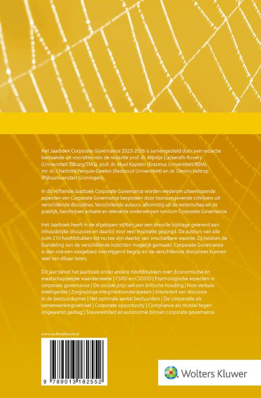 Achterkant van Jaarboek Corporate Governance 2025-2026