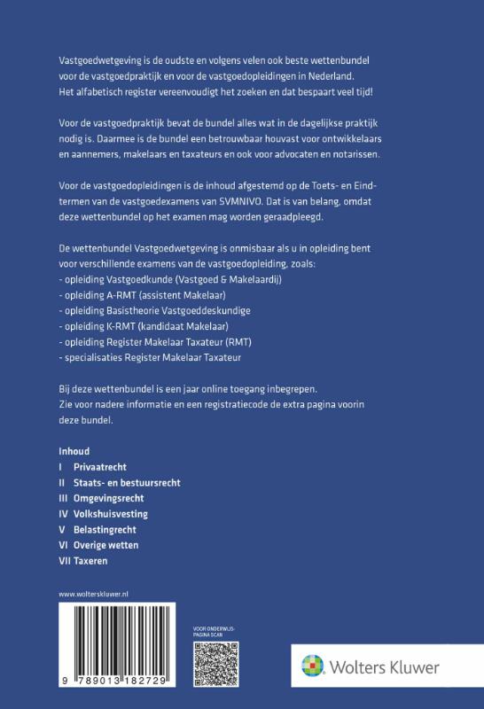 Achterkant van Vastgoedwetgeving 2026-2027