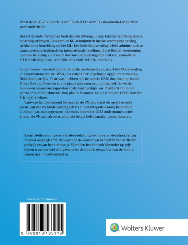 Achterkant van Teksten Internationaal belastingrecht 2026/2027