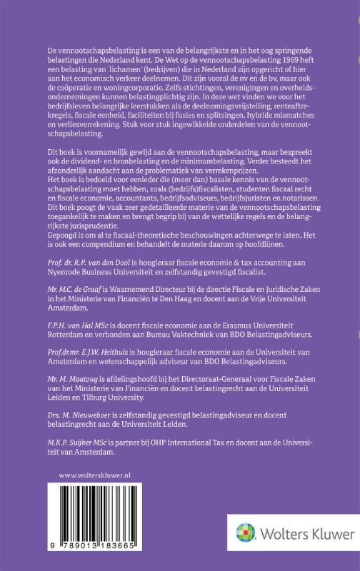 Achterkant van Compendium Vennootschapsbelasting