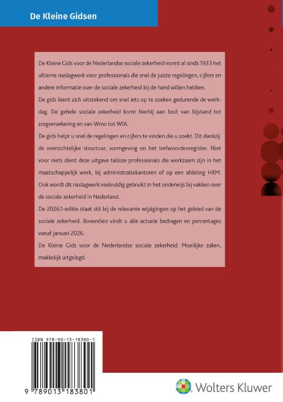 Achterkant van De Kleine Gids voor de Nederlandse sociale zekerheid 2026.1