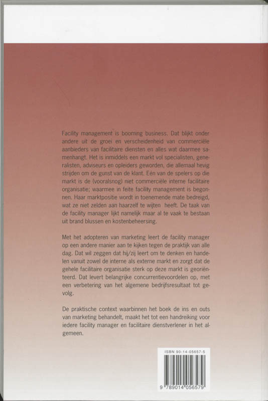 Achterkant van Marketing van de facilitaire organisatie