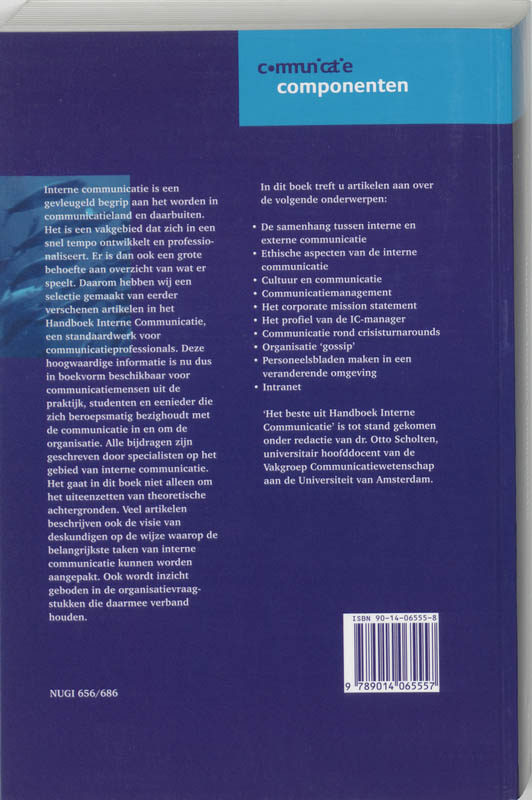 Achterkant van Het beste uit... Handboek Interne Communicatie