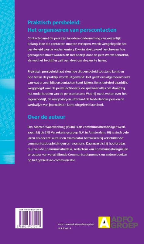 Achterkant van Praktisch persbeleid
