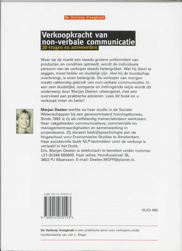 Achterkant van Verkoopkracht van non-verbale communicatie