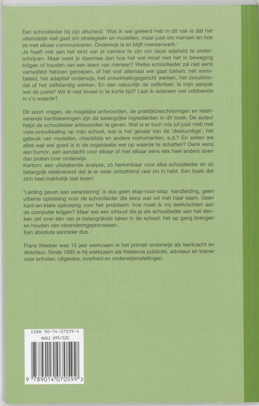 Achterkant van Leiding geven aan verandering