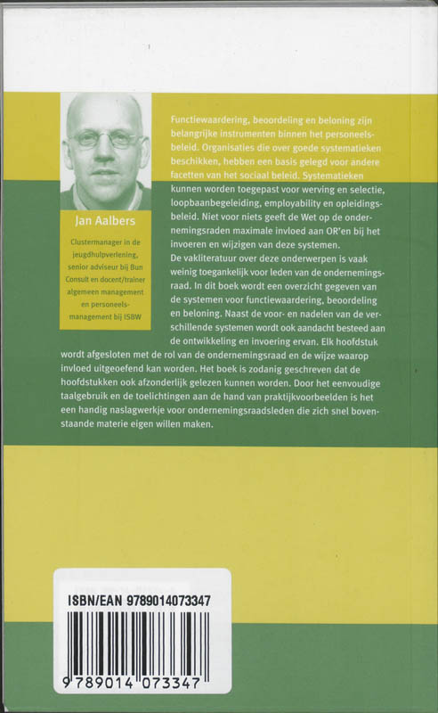 Achterkant van OR en functiewaarderings- en beoordelingssystemen